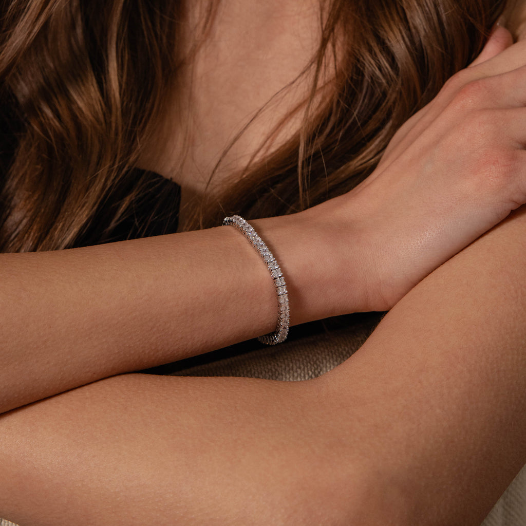 Bracelet tennis Princess Diamond en or blanc