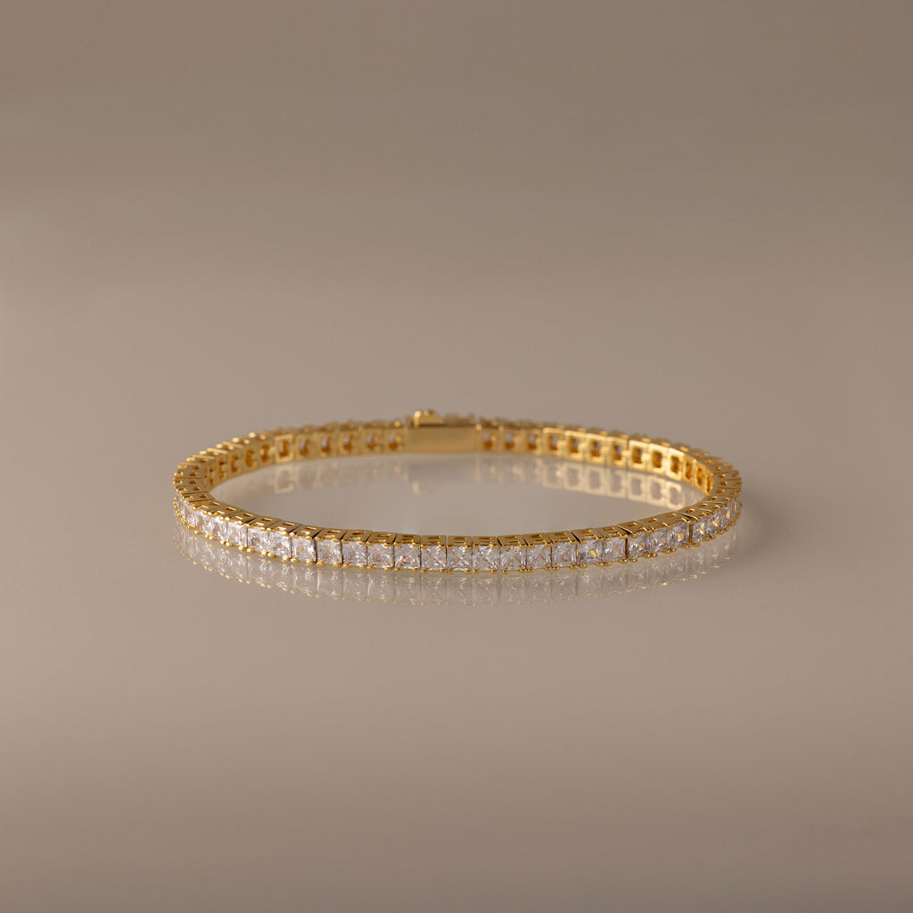 Bracelet tennis en diamant princesse
