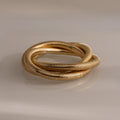 Ribbed Infinity Bangle in 18K Gold