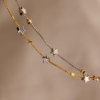 Close up of Mixed Metal Star Bracelet, showcasing the design.