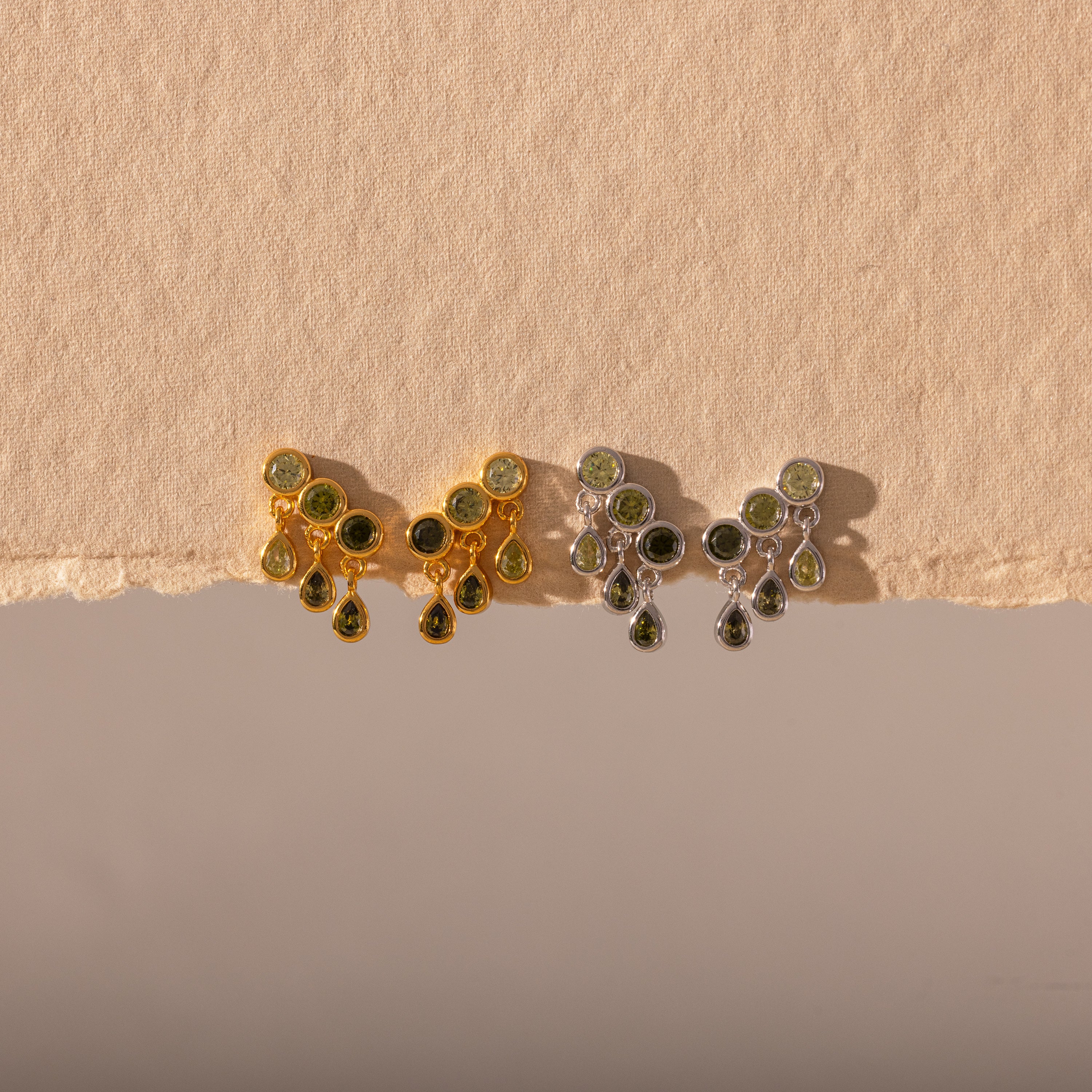 Peridot Raindrop Studs