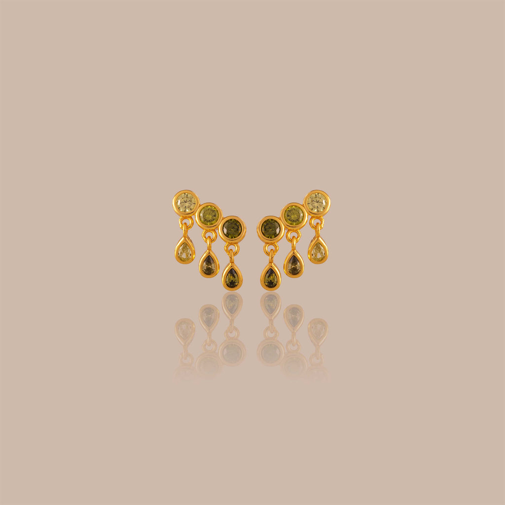 Peridot Raindrop Studs