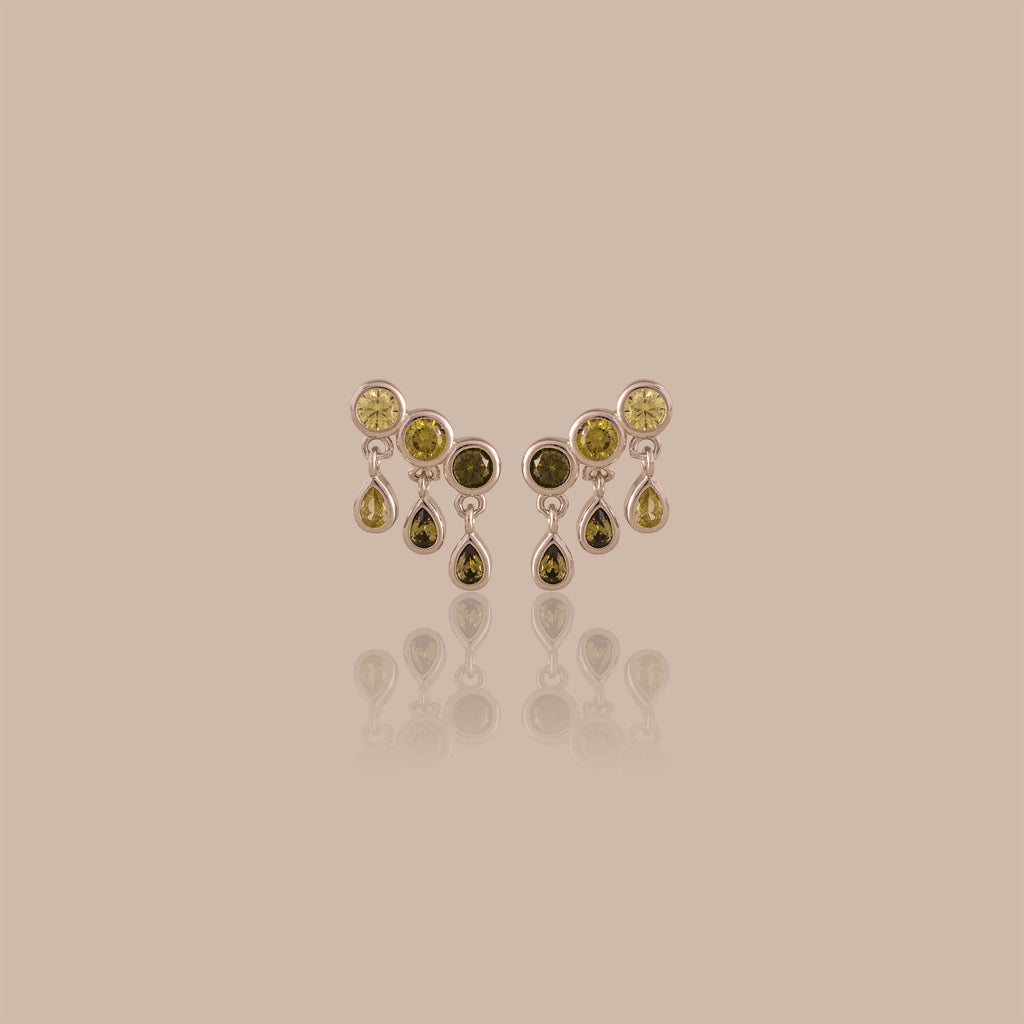 Peridot Raindrop Studs