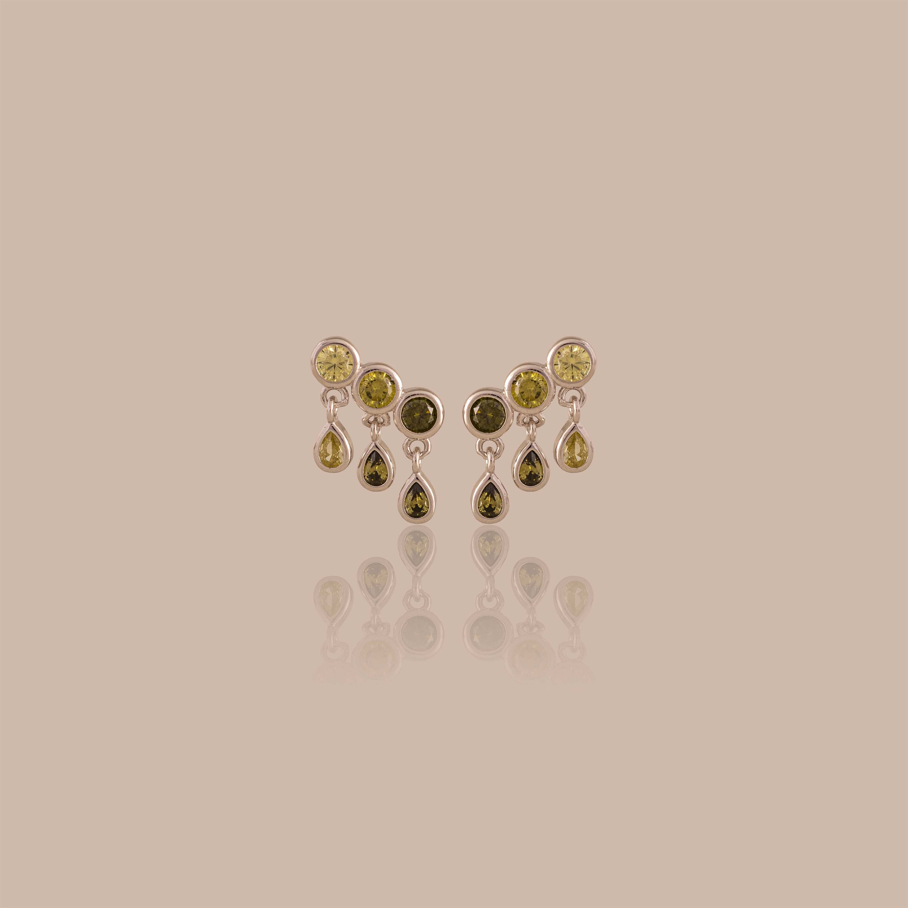 Peridot Raindrop Studs