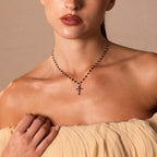 Midnight Cross Necklace in Silver