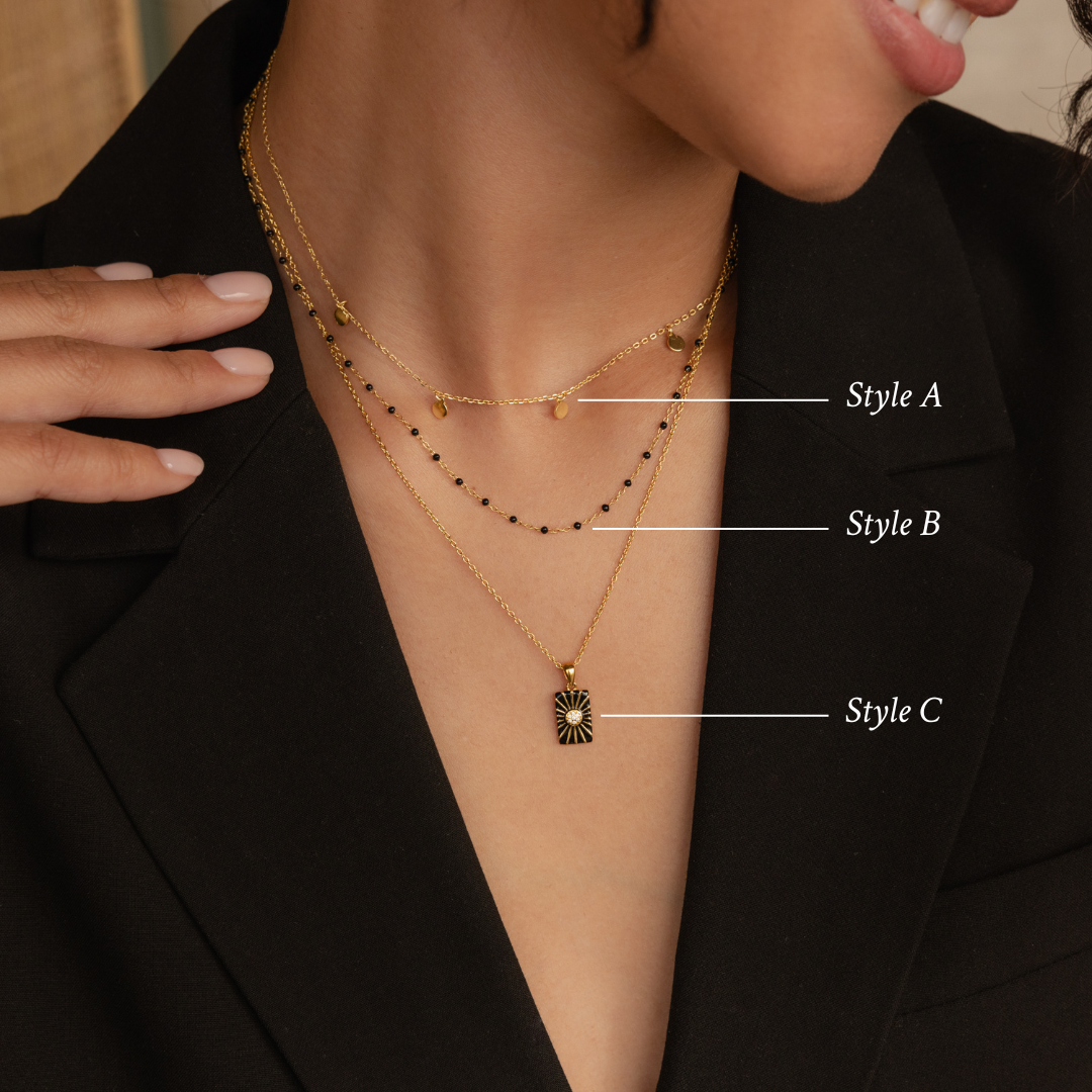 Ensemble collier onyx