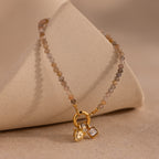 Sunstone Beaded Charm Bracelet