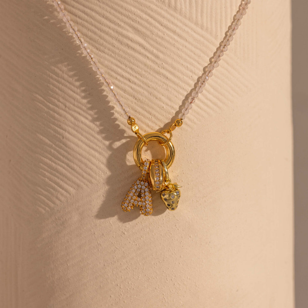 Crystal Beaded Charm Necklace