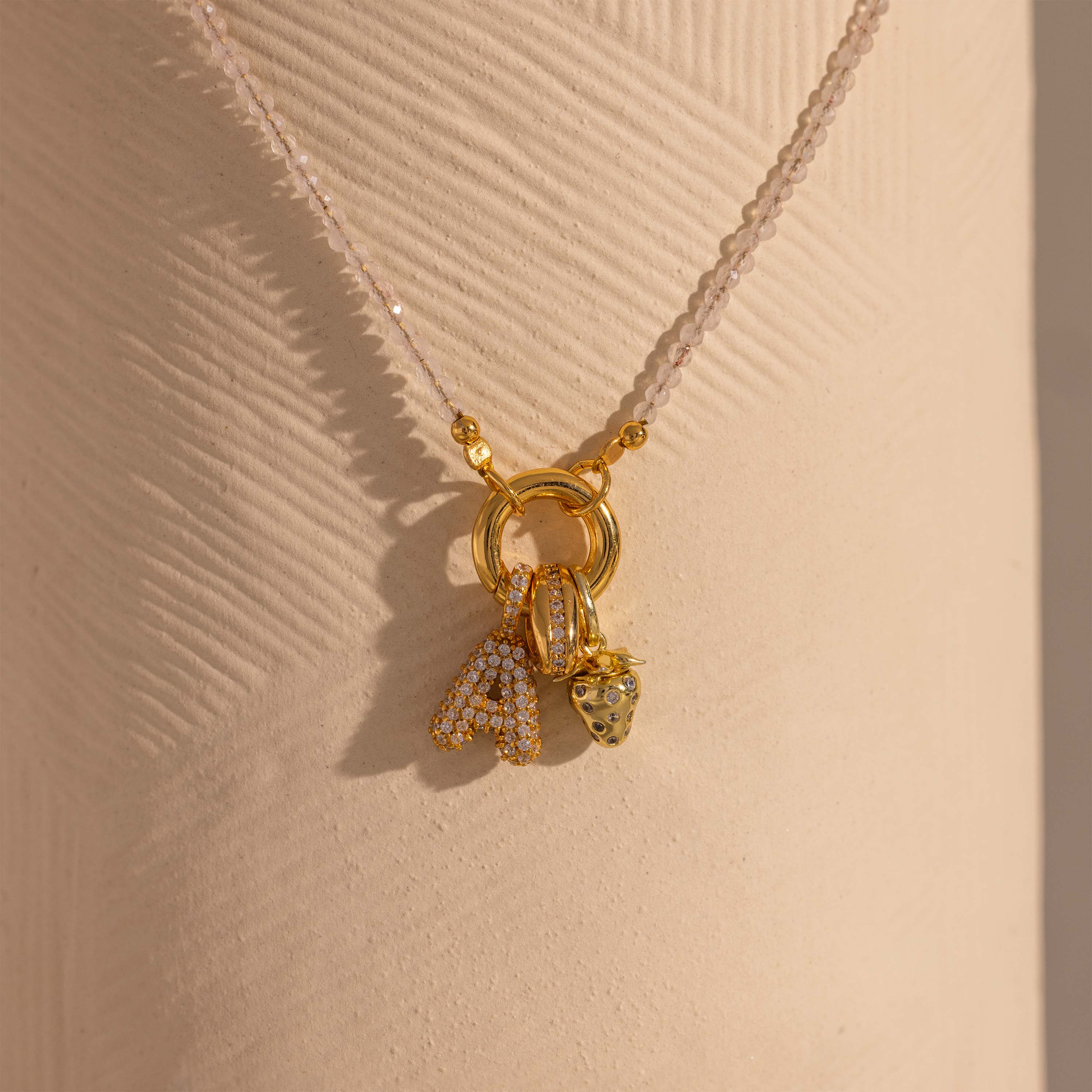 Crystal Beaded Charm Necklace