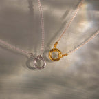Crystal Beaded Charm Necklace in 18K Gold
