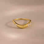 Organic Diamond Curve Ring