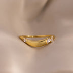 Organic Diamond Curve Ring
