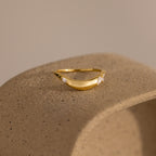 Organic Diamond Curve Ring