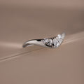 Sunrise Diamond Curve Ring in Silver
