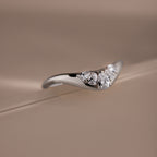 Sunrise Diamond Curve Ring in Silver