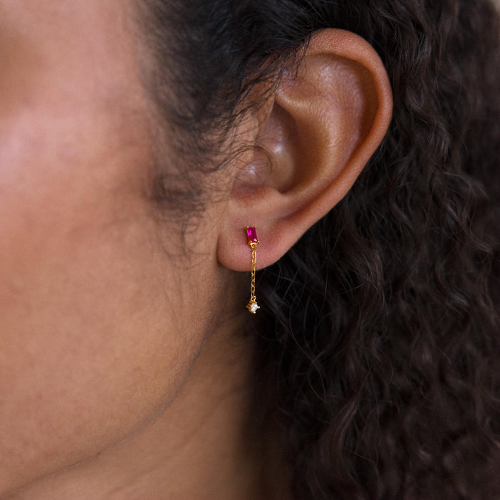 Duo Birthstone Drop Studs