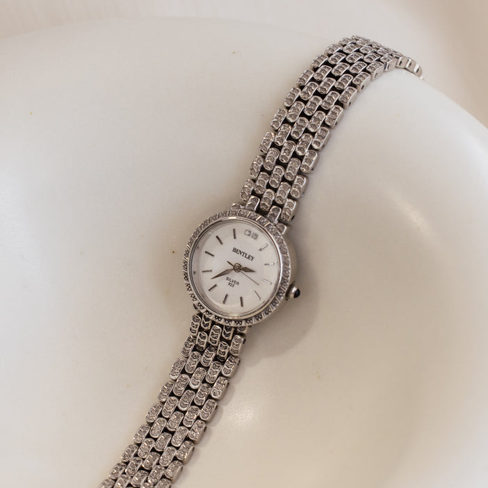 Vintage Bentley Round Silver Watch