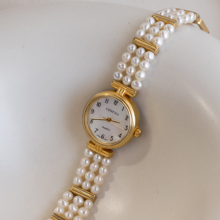 Vintage Cenfill Pearl Gold Watch