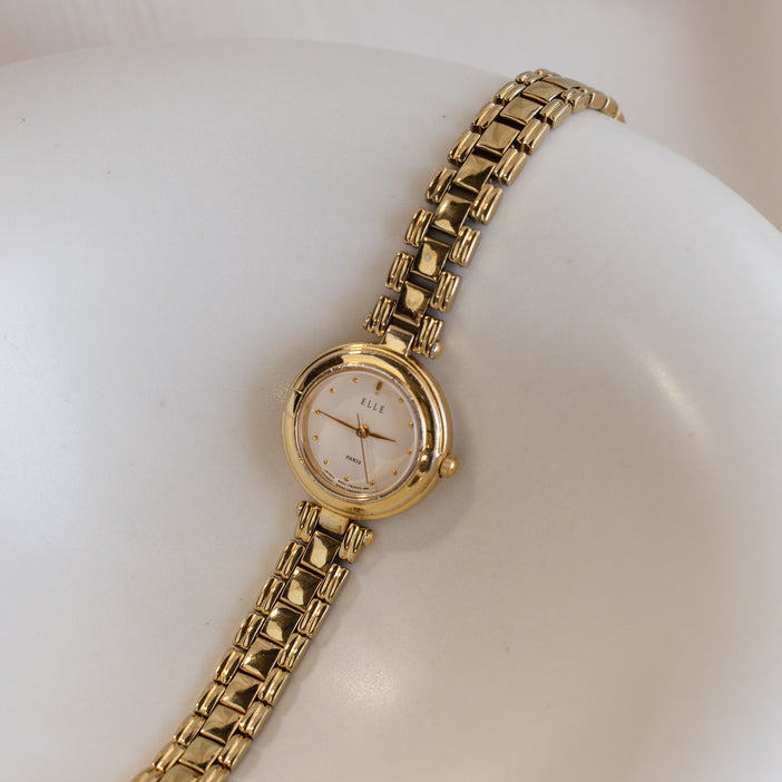 Vintage Elle Round Gold Watch