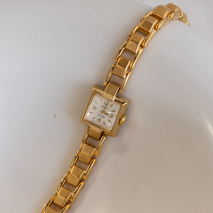 Vintage Seiko Dainty Square Gold Watch