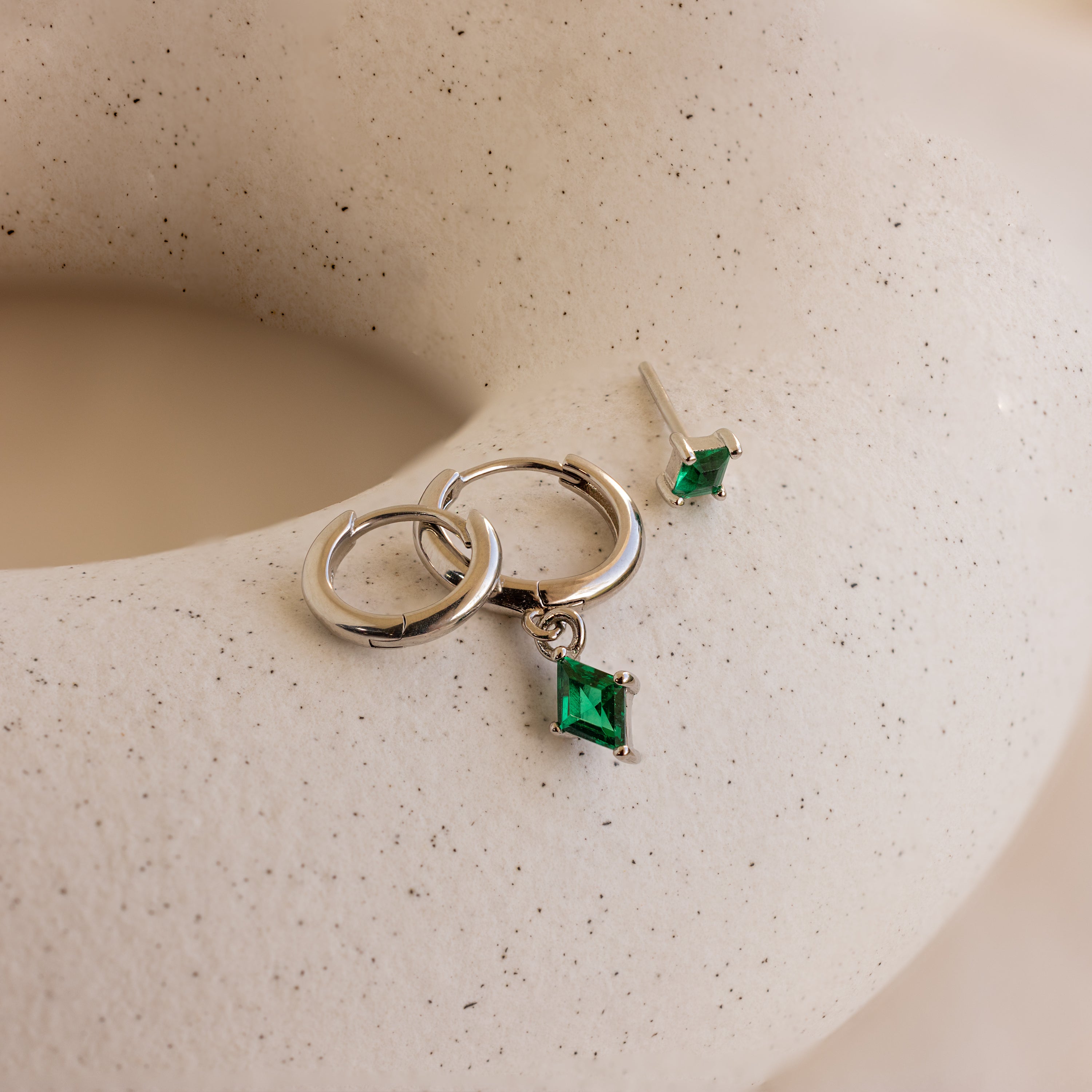 Emerald Earrings Set