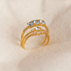 Aquamarine Stacking Ring Set in Silver