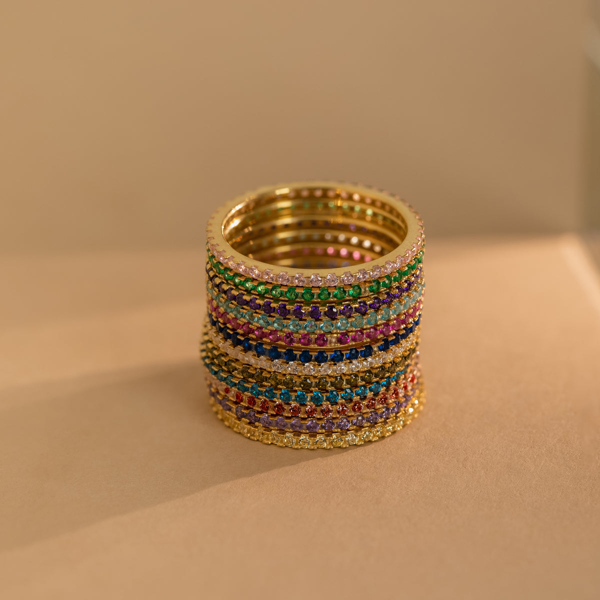 Bague avec pierre de naissance éternité 