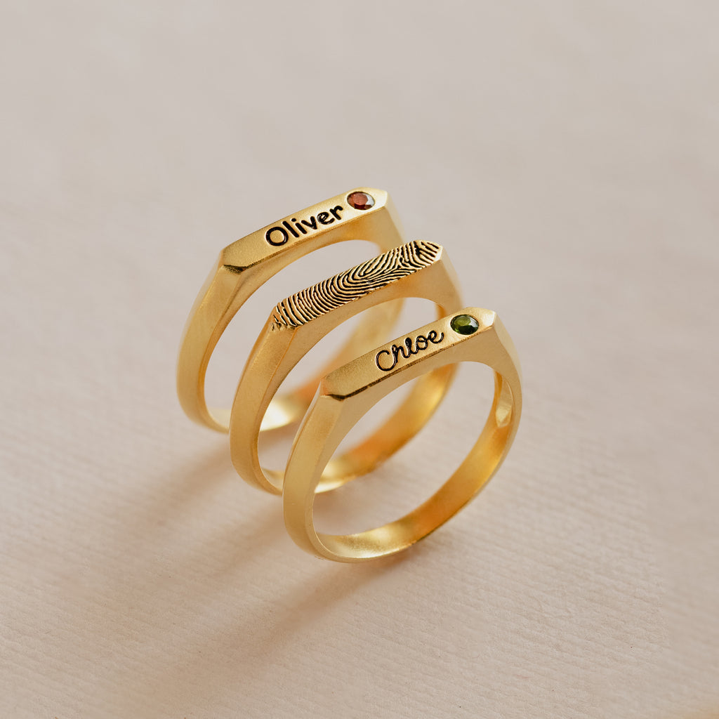 Anillo de sello con nombre fino de París