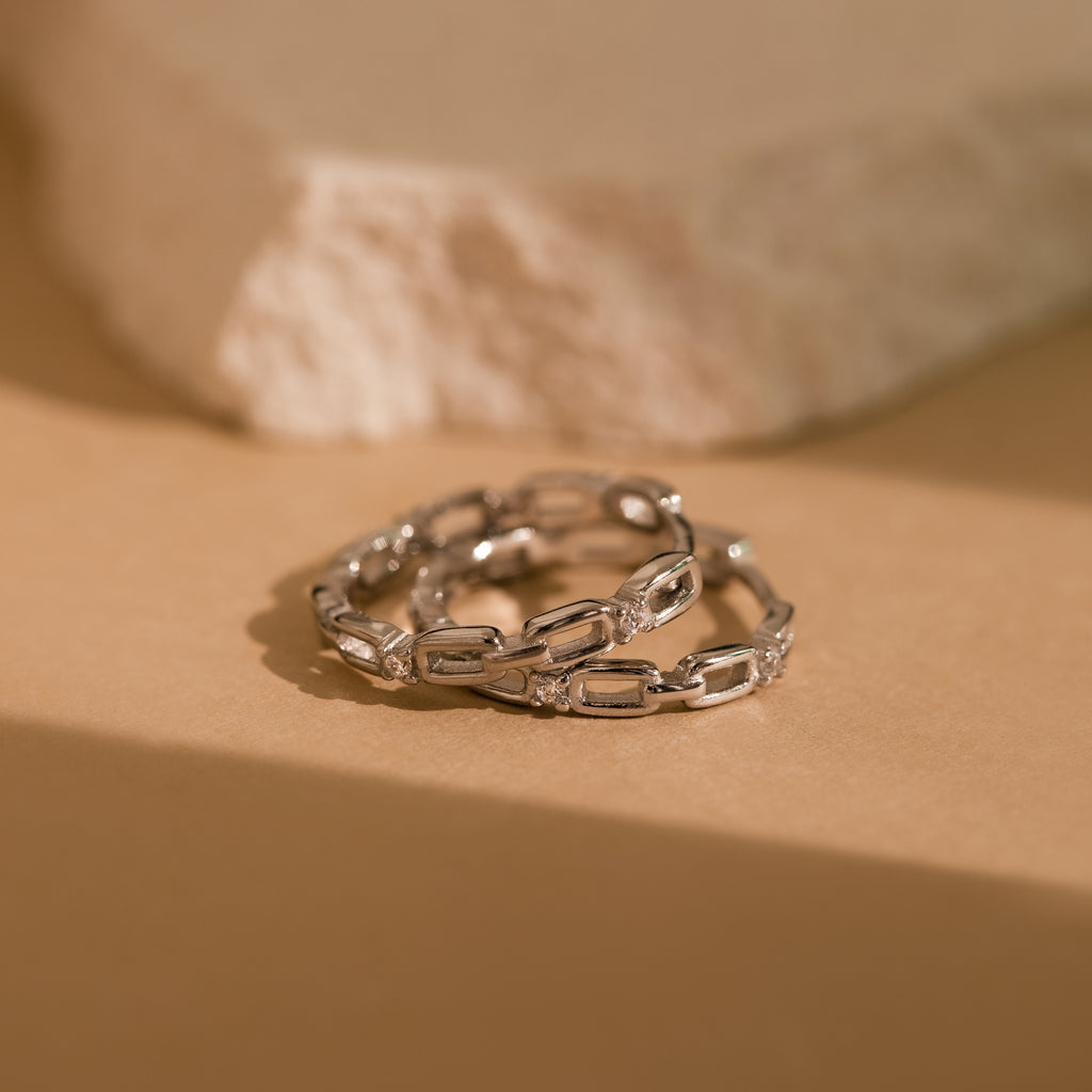 Créoles à maillons en diamant