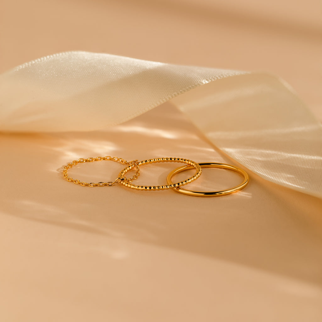 Textured Stacking Ring Set