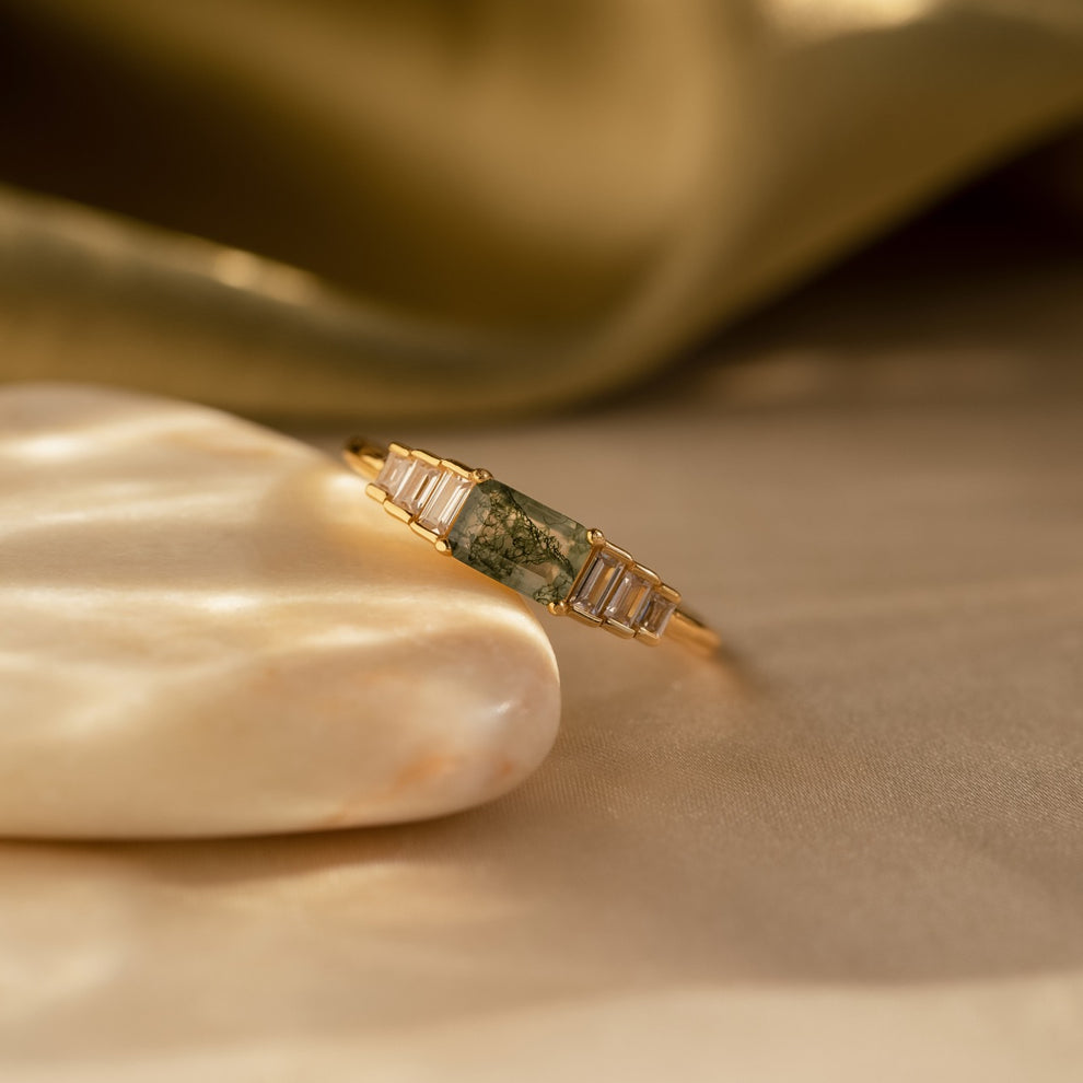 Makes A Statement Moss Agate Ring main image 1