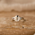 Initial Birthstone Signet Ring in Silver