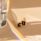 Black Flower Studs