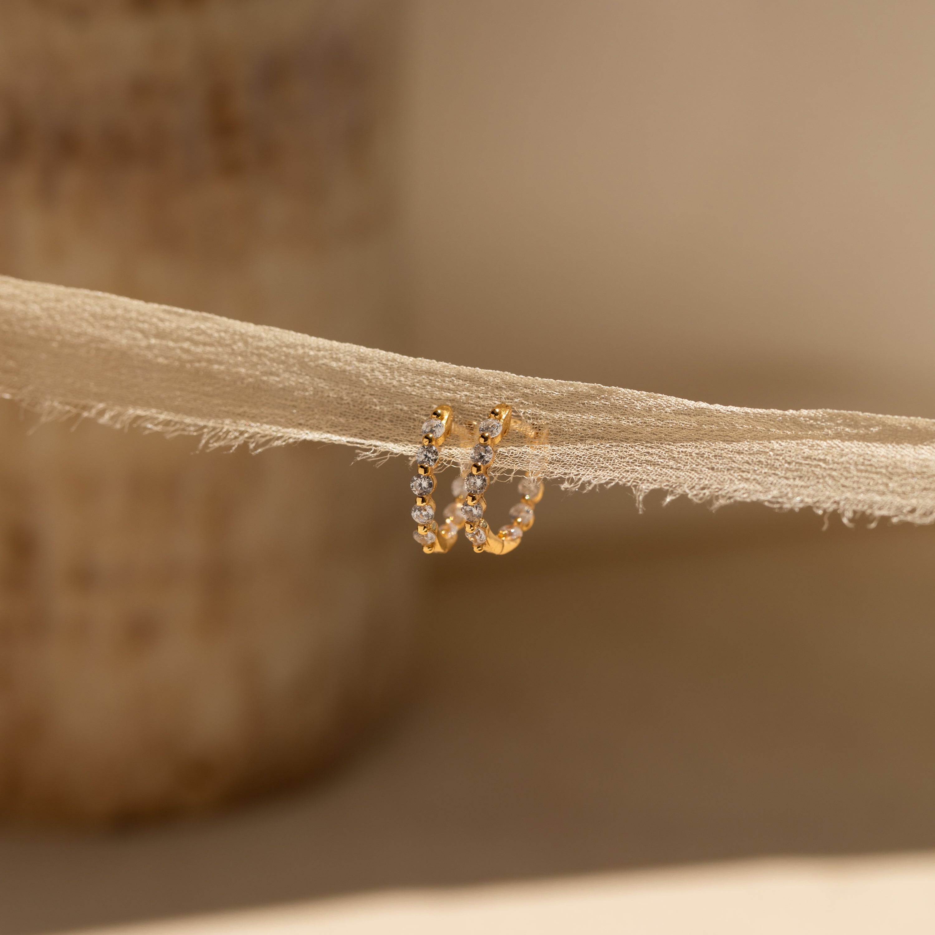 Inside Out Diamond Hoops Set in 18K Gold