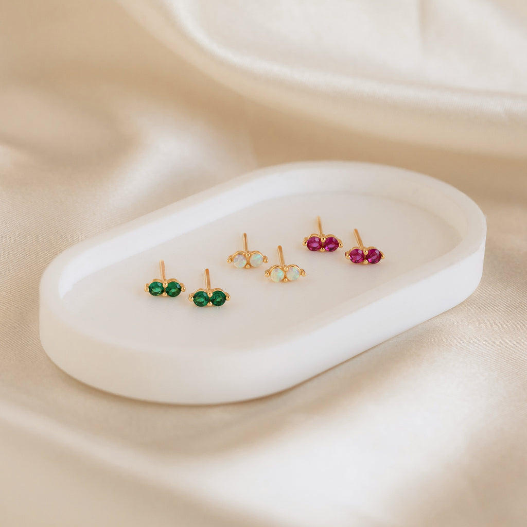 Duo Birthstone Studs