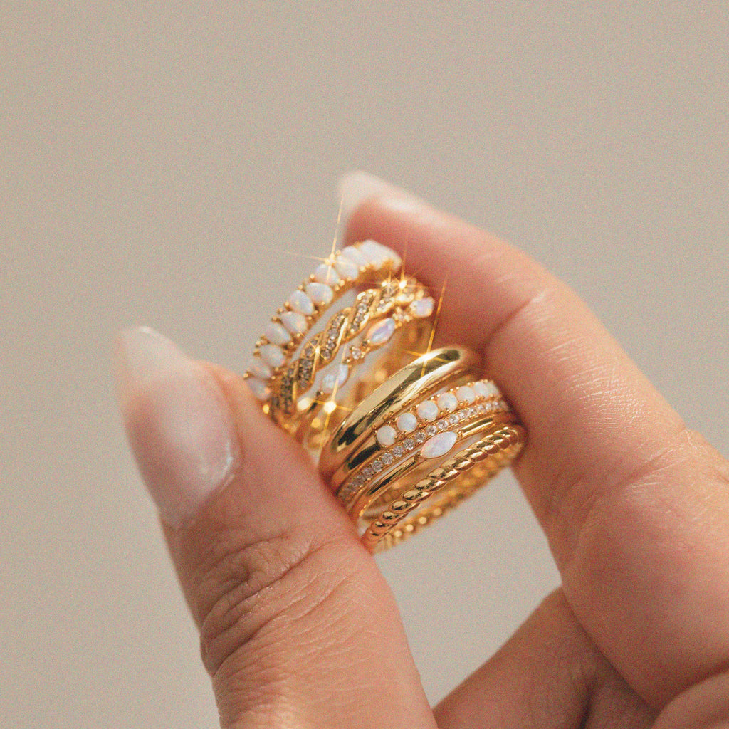 Dome Ring Stack With Oval Ring Everyday Essential Classic Dome Stacking Ring | Caitlyn Minimalist