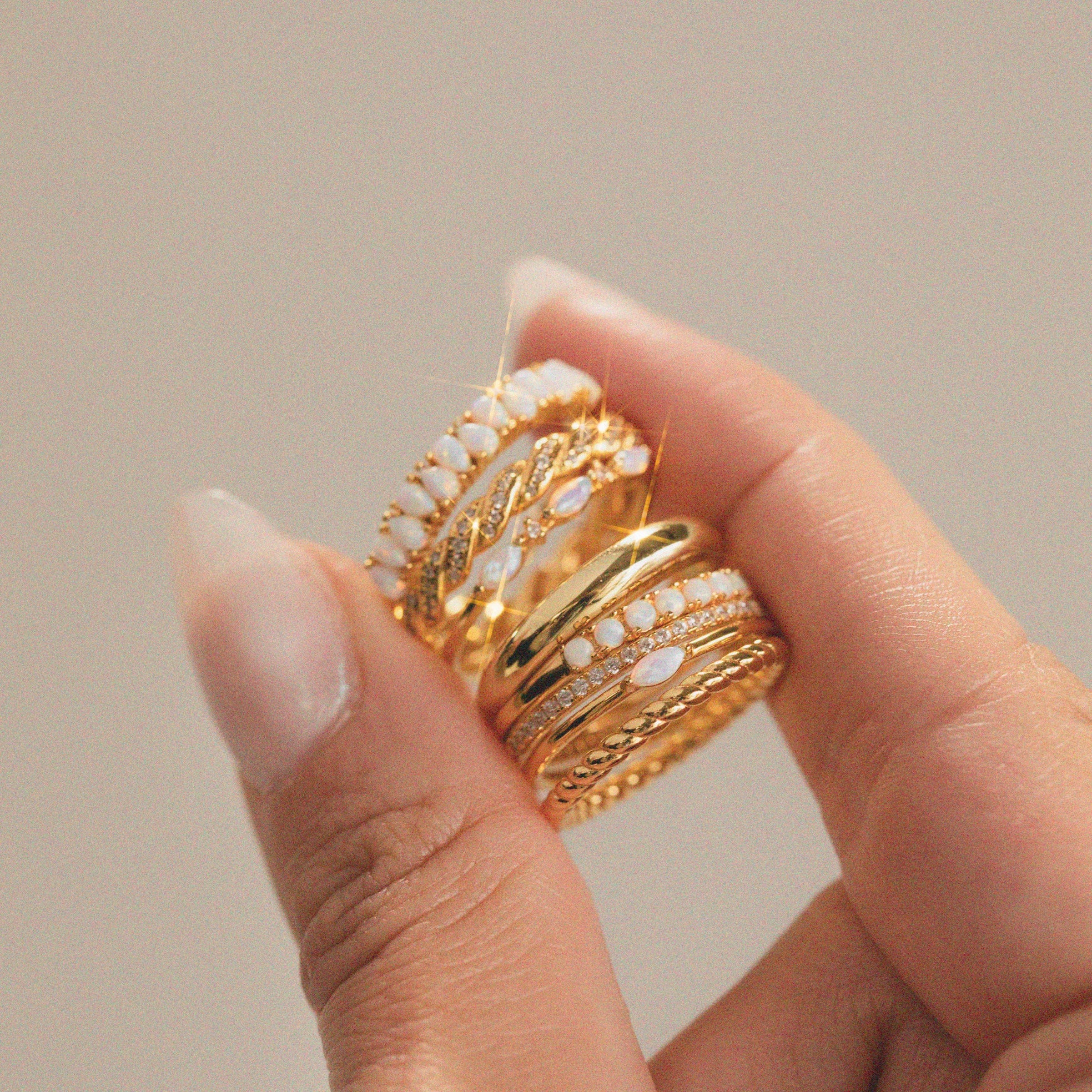 Crescent Opal Ring