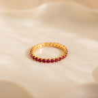 Anillo Eternity con piedra natal de tenis 