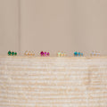 Pendientes con triple piedra natal