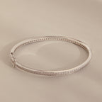 Diamond Tennis Bangle in Silver