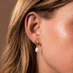 Tiny Pearl Drop Studs in 18K Gold