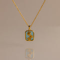 Aquamarine Birth Flower Charm Necklace