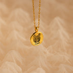 Pet Portrait Coin Necklace in 18K Gold