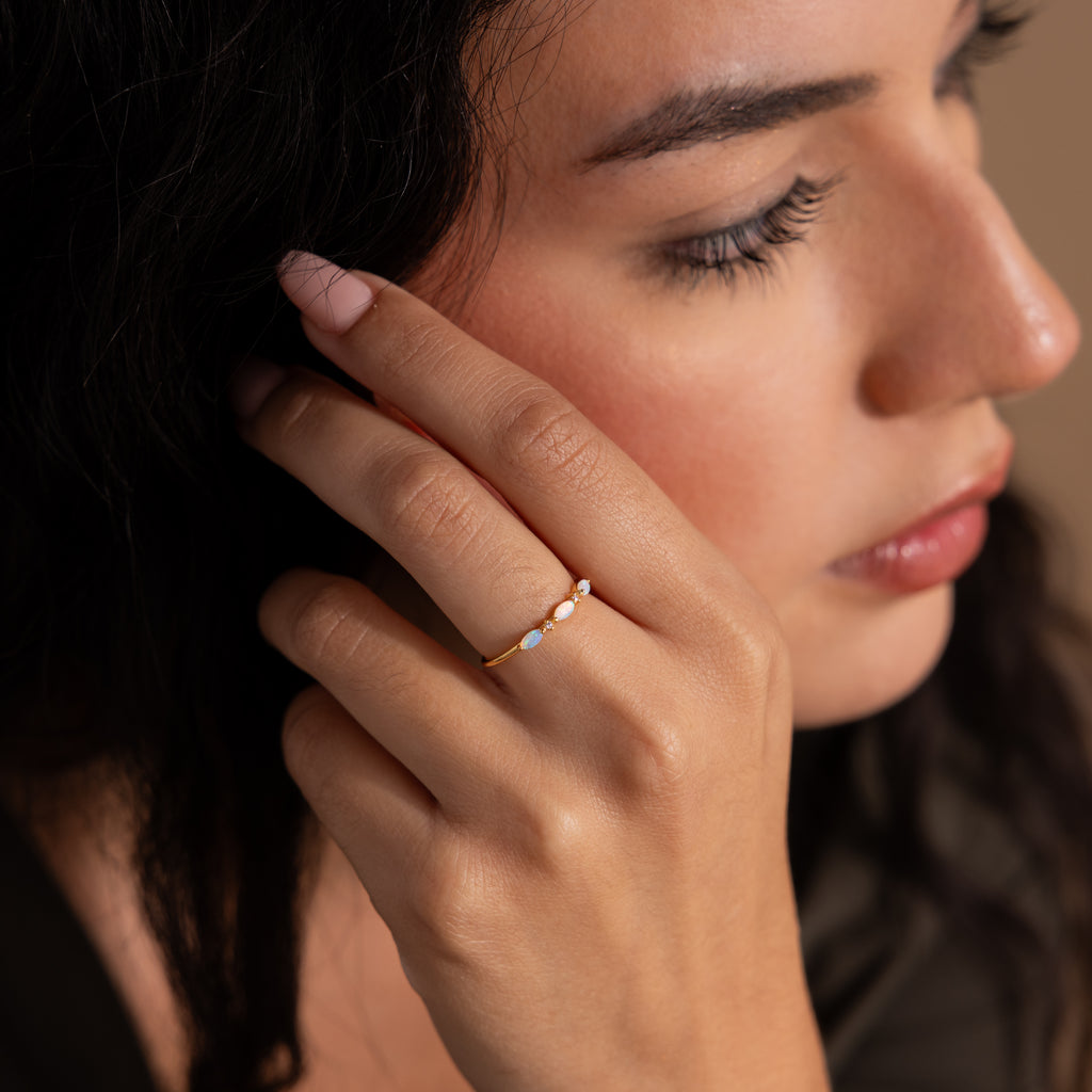 Alessia Trio Opal Ring in 18K Gold