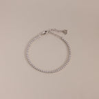White Gold Classic Tennis Diamond Bracelet with a 2" extension