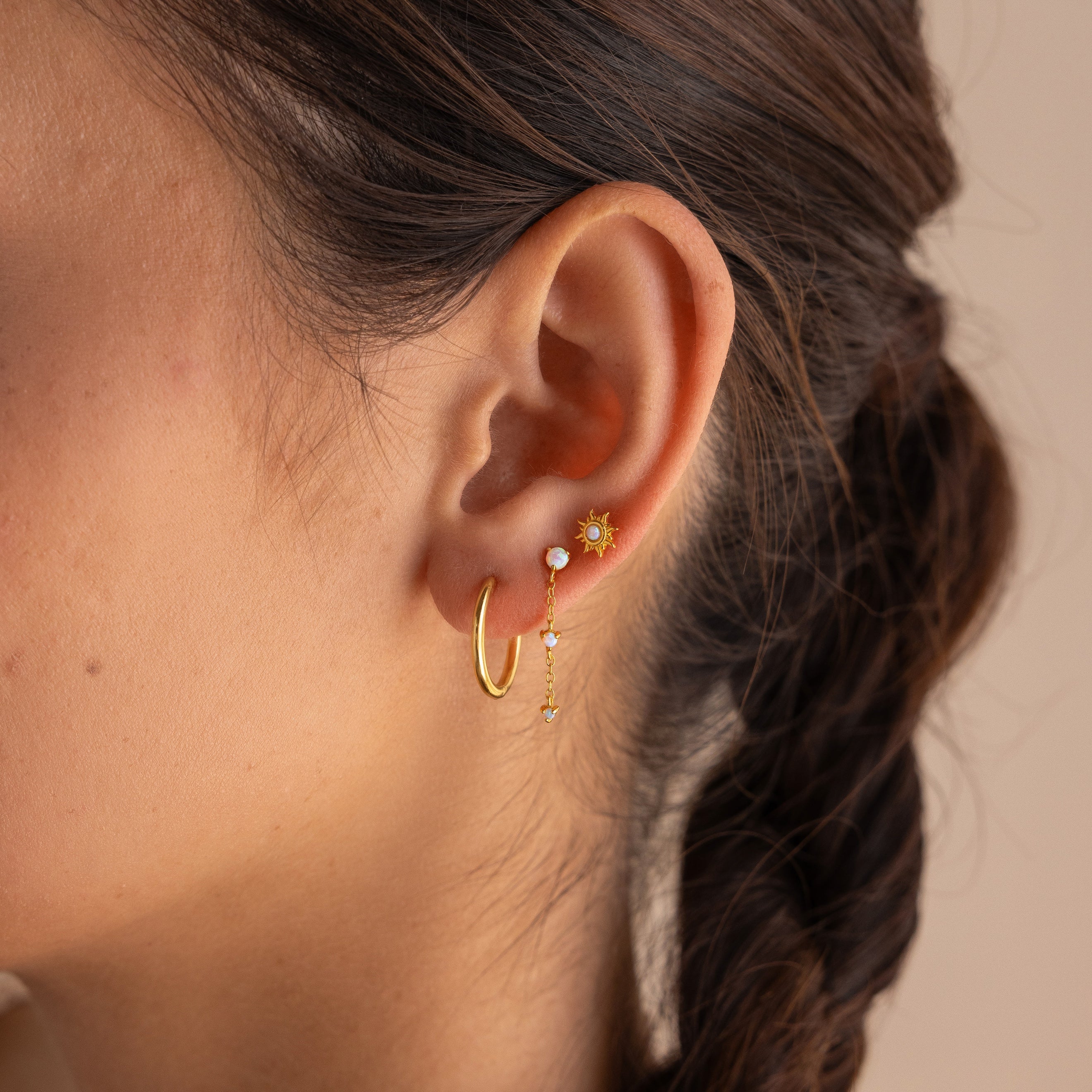 Clous d'oreilles à dos plat Opal Sun