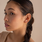 Opal Sun Flat Back Studs in Silver