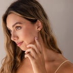 Jade Bar Studs in Silver