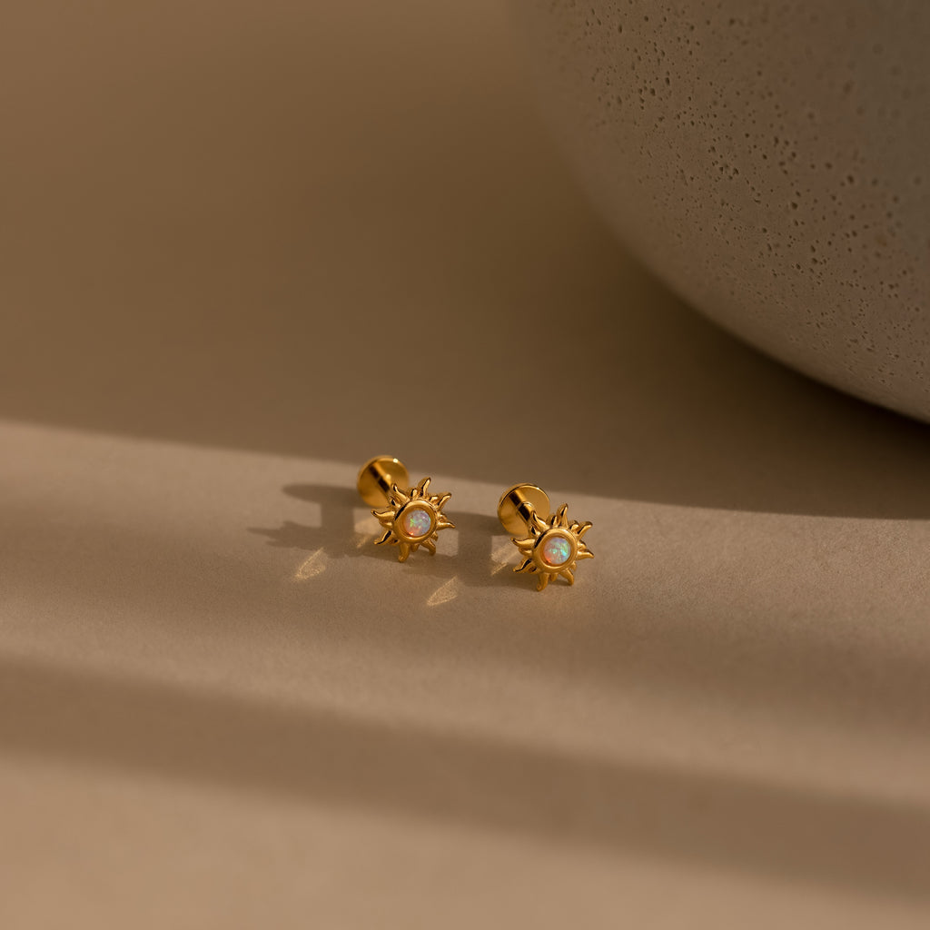 Opal Sun Flat Back Studs