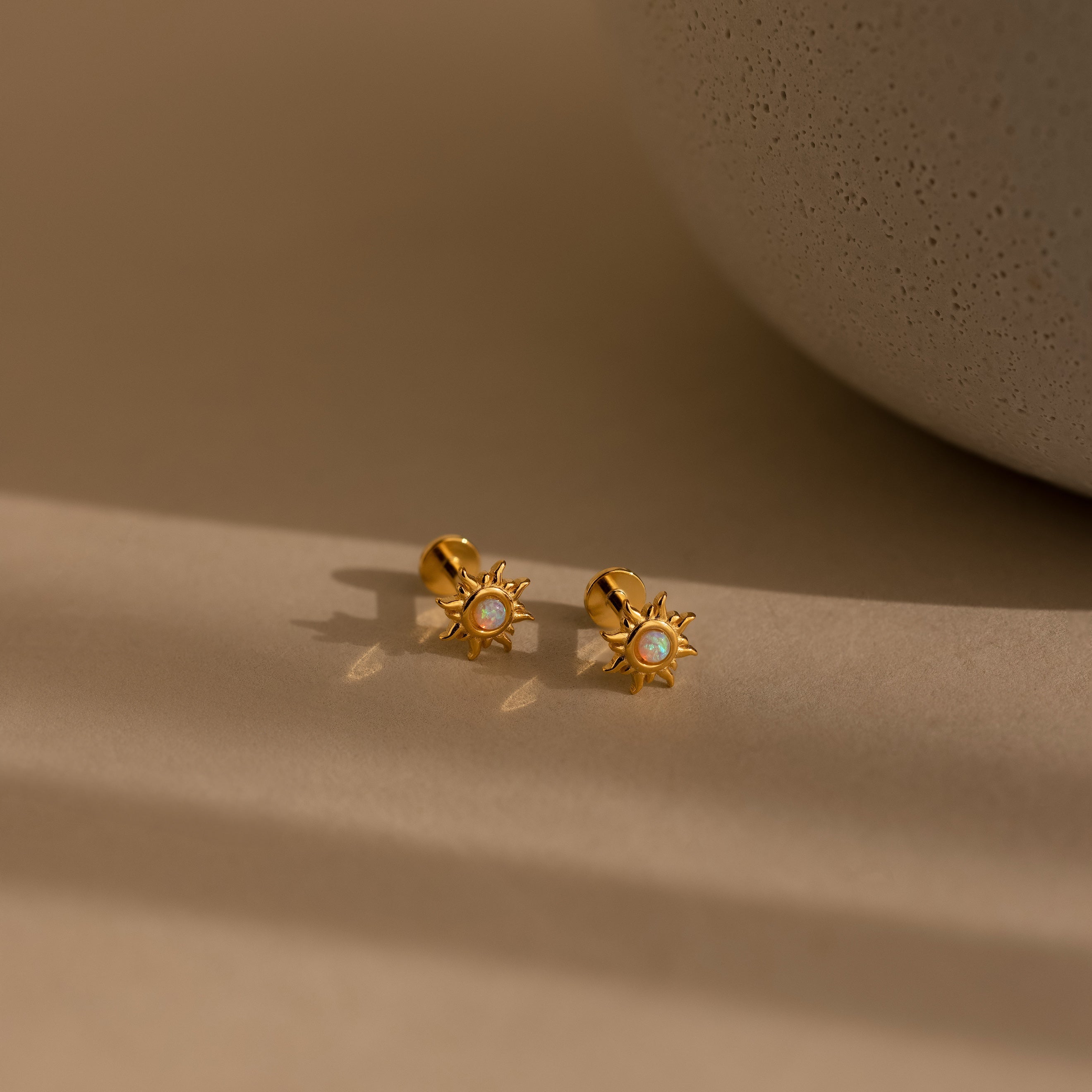 Opal Sun Flat Back Studs